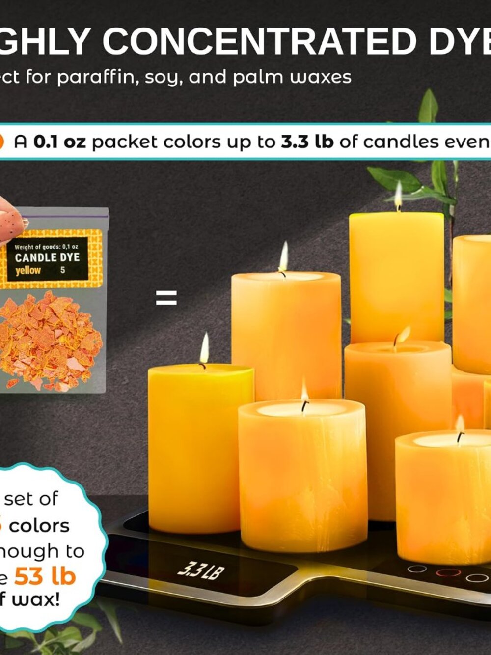 Candle Wax Dye for Soy Wax Candle Making - 16 Vivid Candle Dye Coloring Chips – - Picture 5 of 8